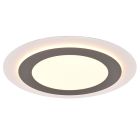 Plafón de techo moderno níquel, Frans, 42W, ajustable entre luz blanco cálido y frío LED, con mando a distancia