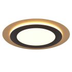 Plafón de techo moderno negro, Frans, 42W, ajustable entre luz blanco cálido y frío LED, con mando a distancia