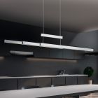 Lámpara colgante moderna níquel, Jessey, 42W, ajustable entre luz blanco cálido y frío LED, con regulador táctil
