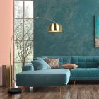 Lámpara de arco moderna latón, Myrthe, con interruptor