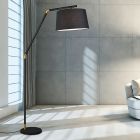 Lámpara de arco moderna negra, Lendy, con interruptor