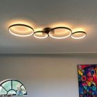 Plafón de techo moderno negro, Robon, 37W, 3000K LED