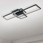 Plafón de techo moderno antracita, Jetse, 36W, RGBW LED, con mando a distancia