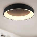 Plafón de techo moderno negro, Jered, 48W, ajustable entre luz blanco cálido y frío LED, con mando a distancia