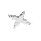 Conector cruzado para illuminación de riel difasico, plástico, blanco