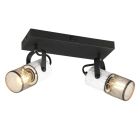 Foco de pared vintage negro, Marjet, con interruptor