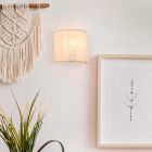 Aplique rústico crema, Peder, con interruptor