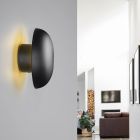 Aplique de pared recargable de metal negro, Khaoula, 1,5W, 3000K LED, regulable en 3 pasos