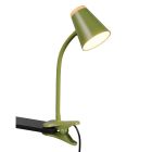 Lámpara de pinza moderna verde, Rahul, 4,5W, 3000K LED, con interruptor