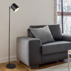 Lámpara de pie moderna negra, Suraya, 4,5W, 3000K LED, con regulador táctil