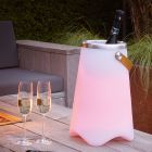 Lámpara de mesa exterior moderna blanca, Sedex, 2W, RGBW LED, IP44, con mando a distancia