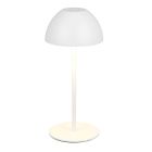 Lámpara de mesa recargable de plástico blanca, Mikhail, 2W, 3000K LED, IP44, con regulador táctil