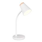 Lámpara de mesa moderna blanca, Rahul, 4,5W, 3000K LED, con interruptor