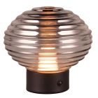 Lámpara de mesa recargable retro negra, Walid, 2W, 3000K LED, con regulador táctil