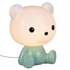 Lámpara de mesa infantil de plástico verde, Lumibear, 0,3W, RGB LED, con interruptor