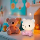 Lámpara de mesa infantil de plástico rosa, Lumibear, 0,3W, RGB LED, con interruptor