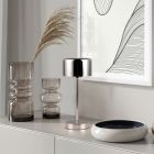 Lámpara de mesa recargable moderna cromada, Dustin, 1W, 3000K LED, con regulador táctil