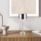 Lámpara de mesa recargable moderna níquel, Dustin, 1W, 3000K LED, con regulador táctil