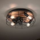 Ventilador de techo moderno negro, Roberto, con mando a distancia