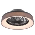 Ventilador de techo moderno gris, Chante, 30W, ajustable entre luz blanco cálido y frío LED, con mando a distancia