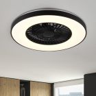 Ventilador de techo moderno negro, Maurits, 40W, ajustable entre luz blanco cálido y frío LED, con mando a distancia