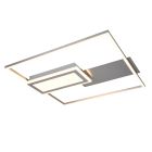 Plafón de techo diseño níquel, Shun, 32W, ajustable entre luz blanco cálido y frío LED