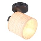 Aplique rústico crema, Peder, con interruptor