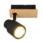 Foco de pared moderno negro, Rajeev, con interruptor