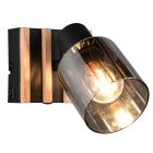 Foco de pared moderno negro, Steije, con interruptor