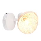 Aplique de ratán marrón, Sijmen, con interruptor