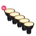 5 pack negro regulable gu10 LED punto antonie 5 vatios 2700k blanco caliente