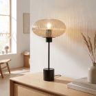 Lámpara de mesa ámbar diseño, Charlois, con interruptor