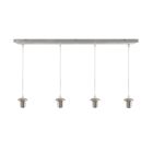 Lámpara colgante sin pantalla cromada de aluminio, Rika