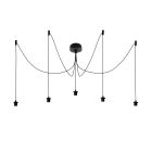 Lámpara colgante sin pantalla negra de aluminio, Rika