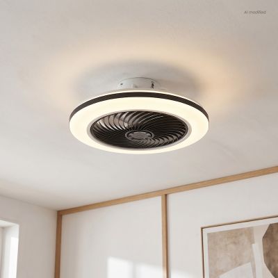 Ventilador de techo negro moderno, Hale, 40W, 3000K LED, con mando a distancia