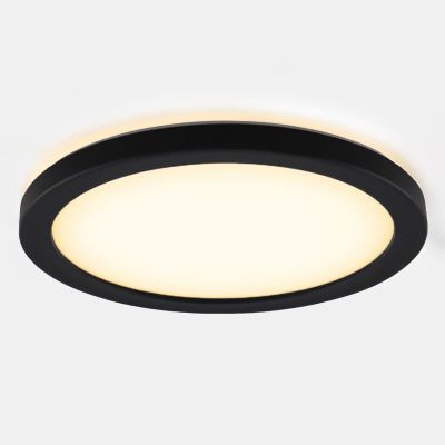 Lámpara de techo baño negra de plástico, Shivani, 8W, 3000K LED, IP44