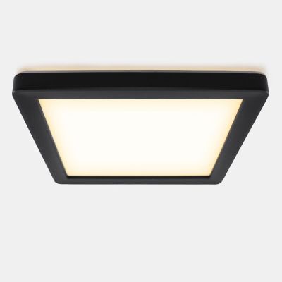 Lámpara de techo baño negra de plástico, Shivani, 15W, 3000K LED, IP44