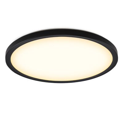 Plafón de techo negro de plástico, Shona, 22W, 3000K LED, regulable en 3 pasos