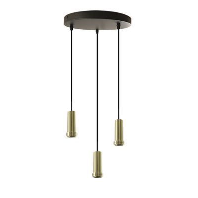 Lámpara colgante sin pantalla negra de aluminio, Rika
