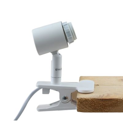 Foco pinza blanco de plástico, Merve, con interruptor