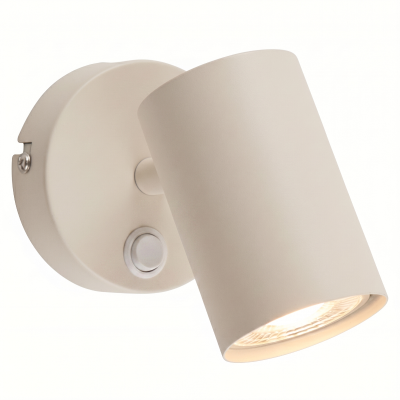 Foco de pared beige moderno, Elena, con interruptor