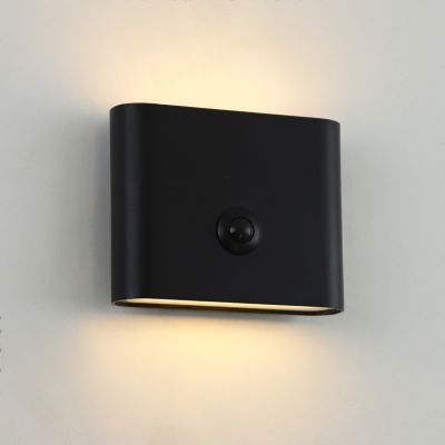 Aplique de pared recargable negro moderno, Rodigo, 1W, 3000K LED, IP44