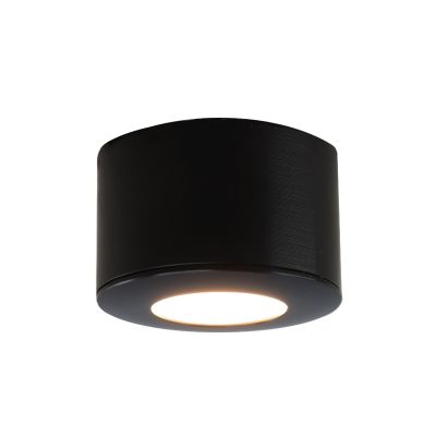 Aplique de techo redondo negro para porche Vasso, IP44, regulable