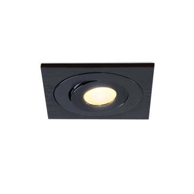 Rona foco empotrable cuadrado orientable para porche, IP44, regulable, negro