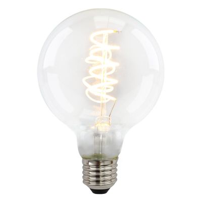 E27 LED bombilla regulable, Tuelo, G95, 4w, vidrio transparente, 2700k