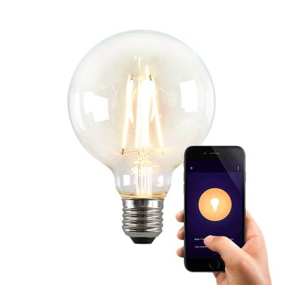 Olucia bombilla inteligente LED E27 George, G95, 5W, dim to warm