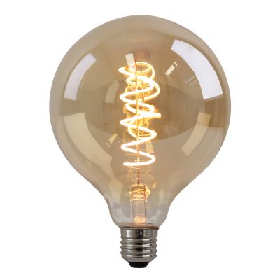 Olucia bombilla LED filamento E27 regulable Tuelo, ámbar, G125, 4W, 2200K