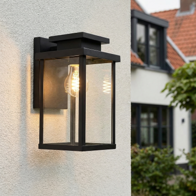 Lámpara exterior negra moderna, Tiamo, IP44