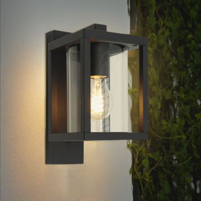 Lámpara exterior negra moderna, Amalie, IP54