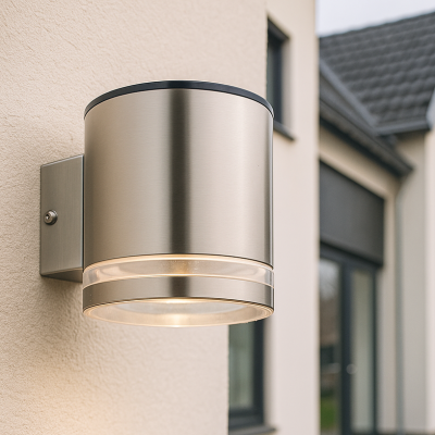Aplique solar exterior cromado moderno, Tommy, 1W, 2700K LED, IP54